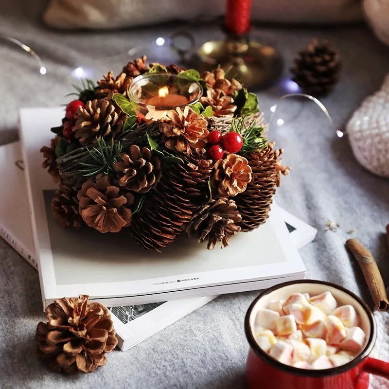 Рождественский подсвечник Pinecone чайный светильник подсвечники для обеденного