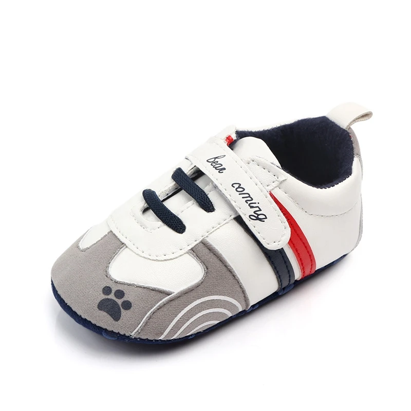 Детская кожаная обувь для девочек 1 год, детские мокасины, кроссовки для новорожденных мальчиков, тапочки для малышей - Цвет: Серый