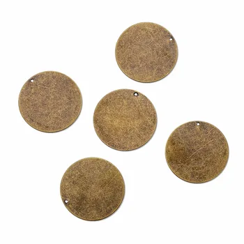 

20pcs 34x0.3mm Antique Bronze Metal Tags, Brass Blank Stamping Tag Pendants for Jewelry Making DIY Findings, Flat Round