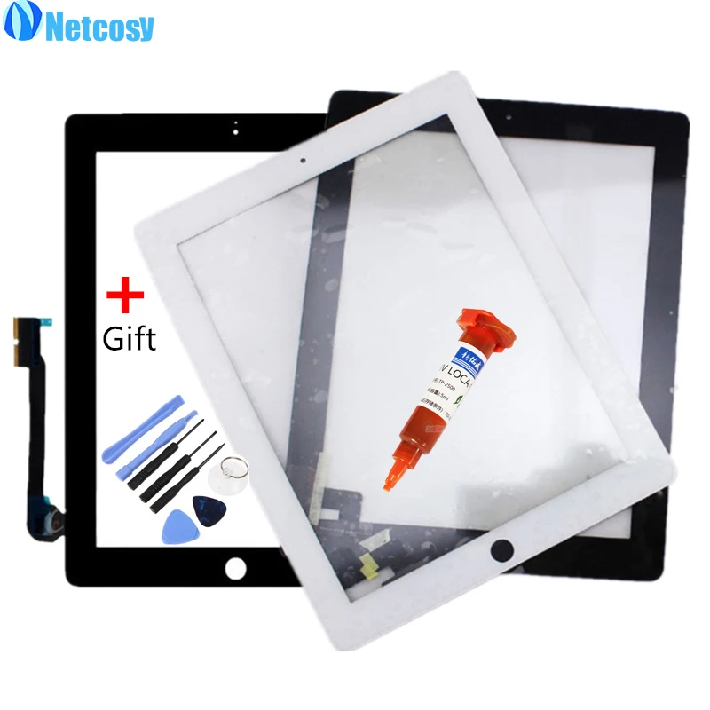 Netcosy Touch Screen Digitizer Front Touch Panel Glass for iPad 2/3/4
