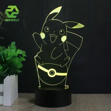 Пикачу 3D лампа Pokemon Go Eevee Dragonite красочный мультфильм светодиодный декоративный Настольный светильник USB Новинка ночные светильники детский подарок