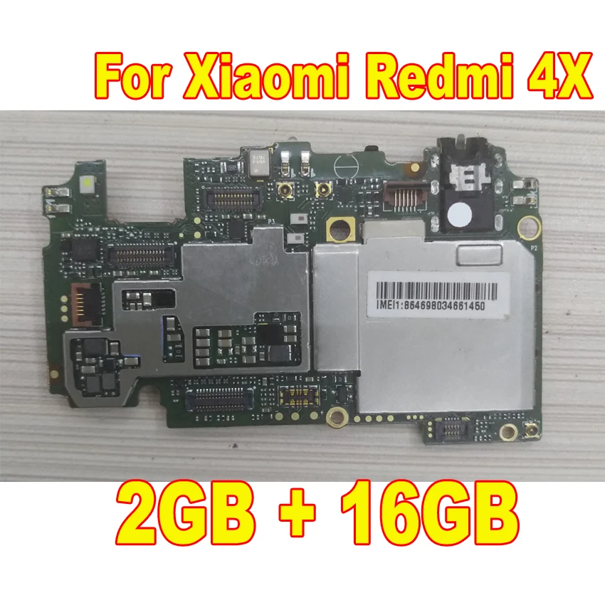Высокое качество протестированная разблокированная материнская плата для Xiaomi Redmi 4X материнская плата за карты чипсеты гибкий кабель Запчасти 2 ГБ+ 16 Гб