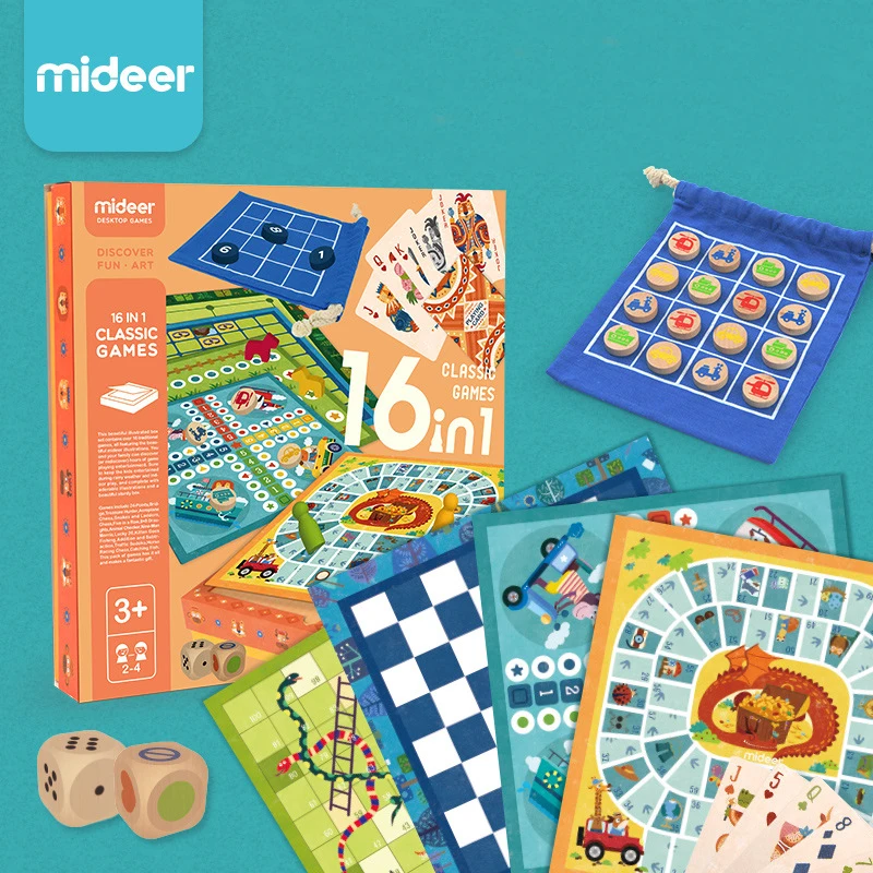 

MiDeer 16 in 1 classic games Multi-function board game parent-child early education chess toys 2~4 players 3Y+