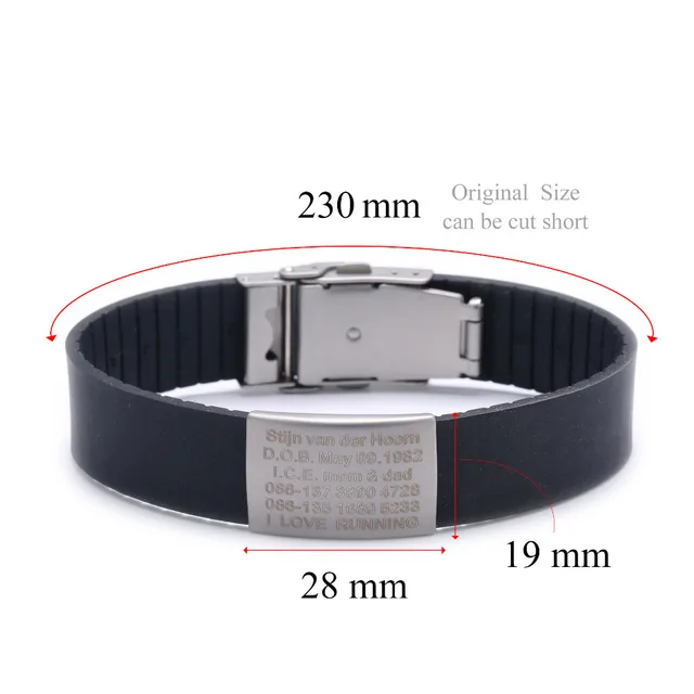 Online Silicone Custom Kids Id Bracelet Child Engraved Image