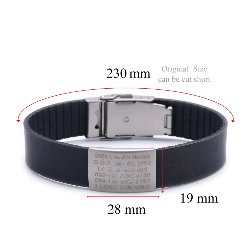 Silicone Custom Kids Id Bracelet Child Engraved Identification Custom Kids Id Bracelet Child Engraved
