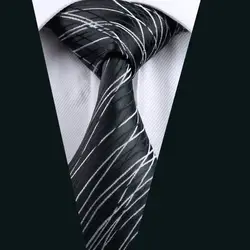 Dh-1171 Для мужчин S Галстук Черный Новинка геометрические галстук шелк жаккард Галстуки для Для мужчин Бизнес Свадебная нарядная одежда