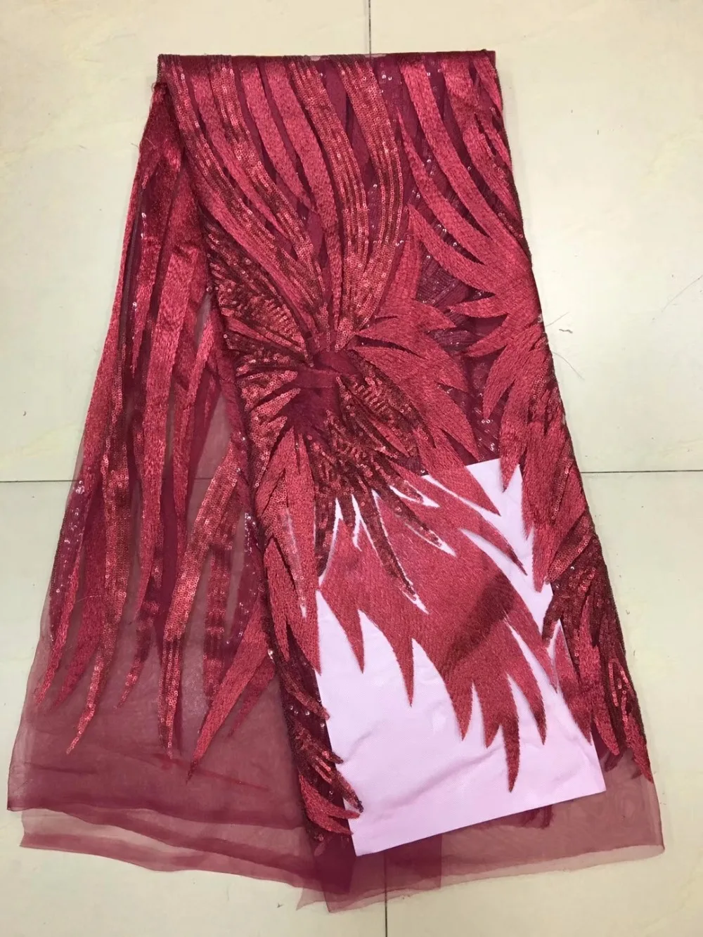 

2018 New Design African Lace Fabrics High Quality sequin Lace Fabric For Party Dress. Nigerian sequin Lace Fabric