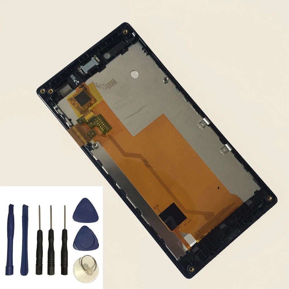 

For Sony Xperia J ST26a ST26i ST26 Touch Screen Digitizer + LCD Display Monitor Panel Module Assembly With Frame + Free Tools