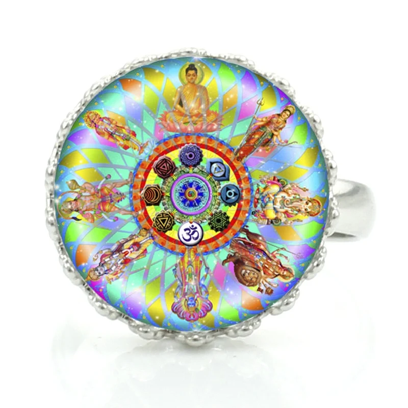 TAFREE винтажное буддийское ювелирное изделие Мандала Для Йоги модные женские кольца Корона медитация искусство кольцо с символом "дзэн" для влюбленных подарки CT385 - Цвет основного камня: CT377