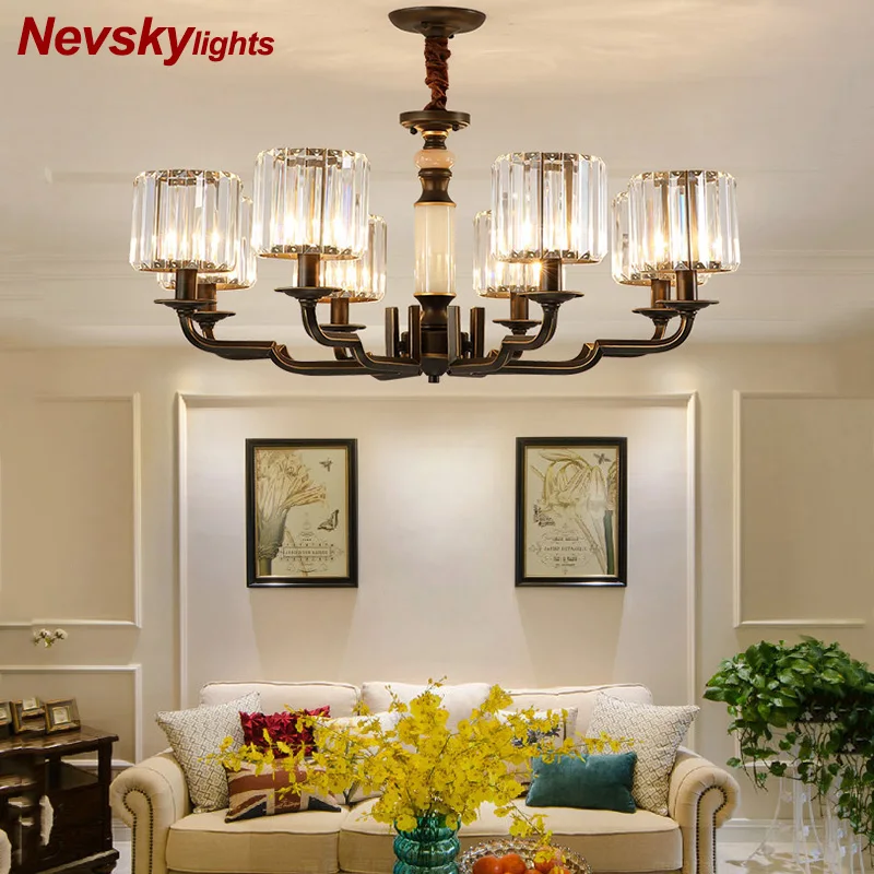 

Modern led chandelier lighting lamp for living room crystal chandeliers ceiling led lights copper lamp chandeliers