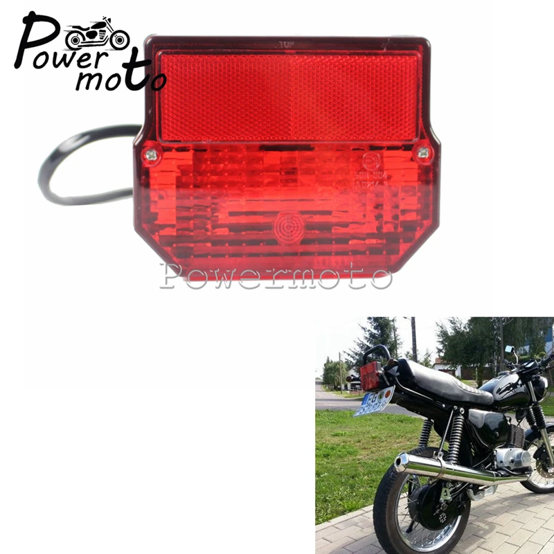 

Motorcycle Taillight Brake Stop Lamp License Plate Light For Simson MZ ETZ 150 250 251 301 SR50 SR51 SUZUKI TS125 TS150 TS250