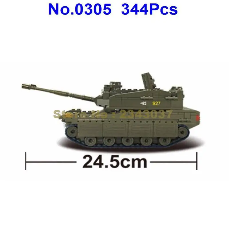 Sluban 0305 344 шт военные войны танки армейские серии merkava строительные блоки игрушки
