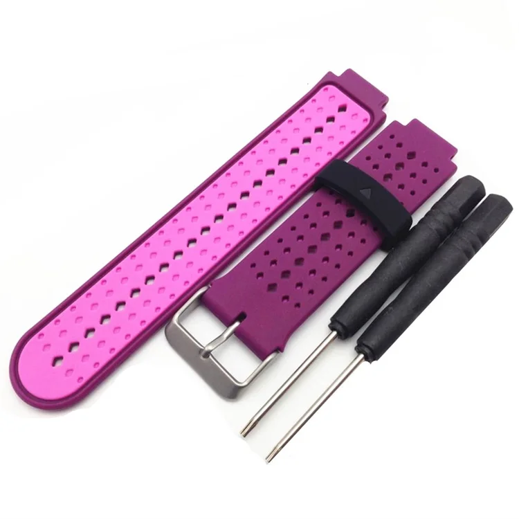 Сменный силиконовый ремешок для наручных часов Garmin Forerunner 235 630 230 gps часы 15 цветов унисекс сменный Браслет унисекс - Цвет: Purple and Pink