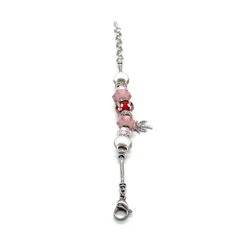 Женский браслет SANYU Fit Pandora розовый с романтической глазурью в романтическом