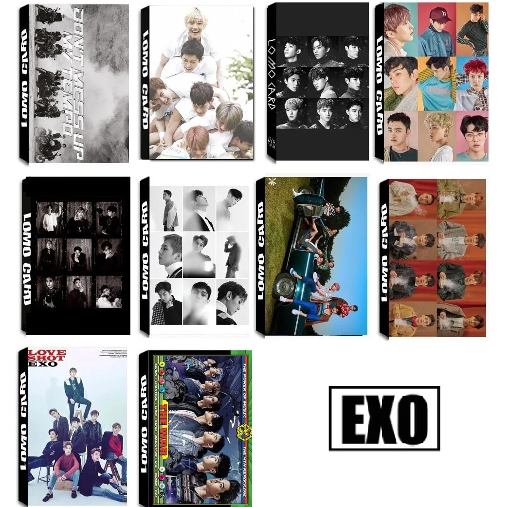 

30Pcs/Box KPOP EXO Team 11 Album Universe The War Collection HD Photo Card PVC Cards Self Made LOMO Card Photocard