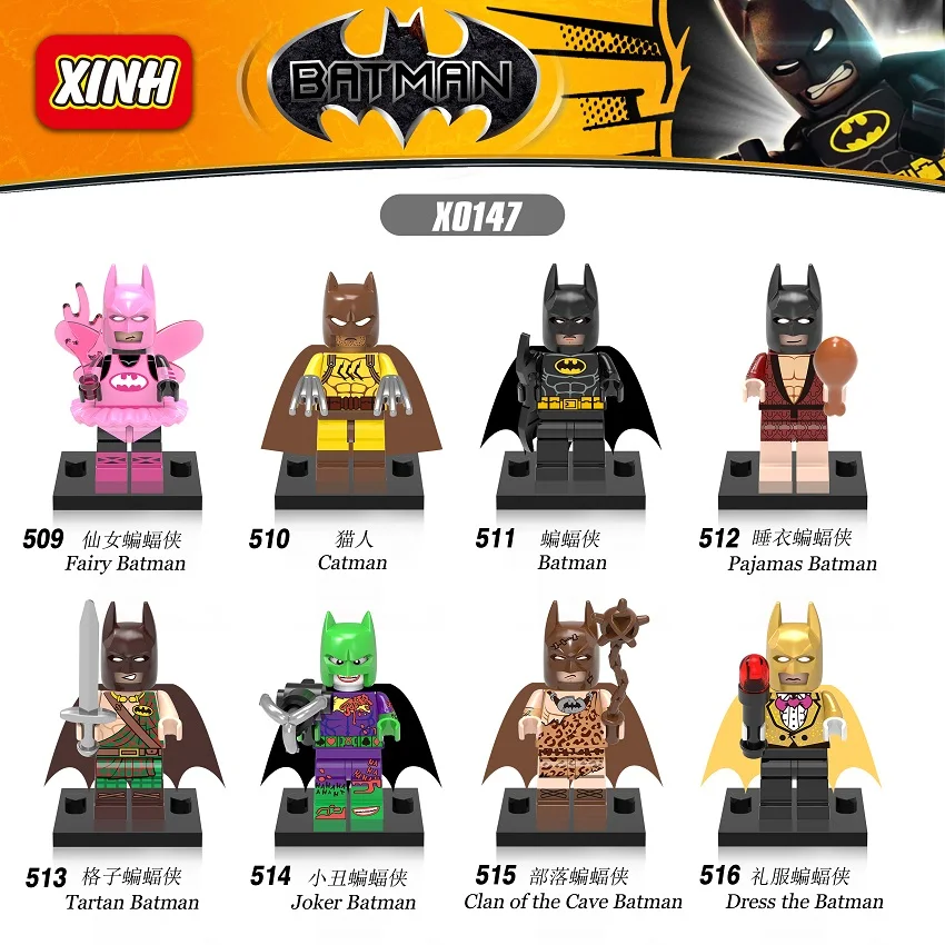 Super Heroes Movie Pajamas Fairy font b Tartan b font Joker Dress The Batman Catman Minifigures