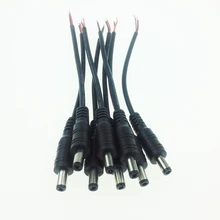 1 unids 5.5 x 2.1 mm macho DC Power Jack conector adaptador Cable de alambre para 5050 3528 tira llevada iluminación llevada envío gratis