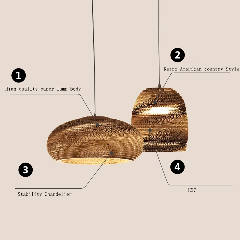 Винтажный бумажный сотовый светодиодный подвесной светильник, Современная гостиная, ресторан, Крытый бар, подвесные лампы, декоративное освещение, светильник
