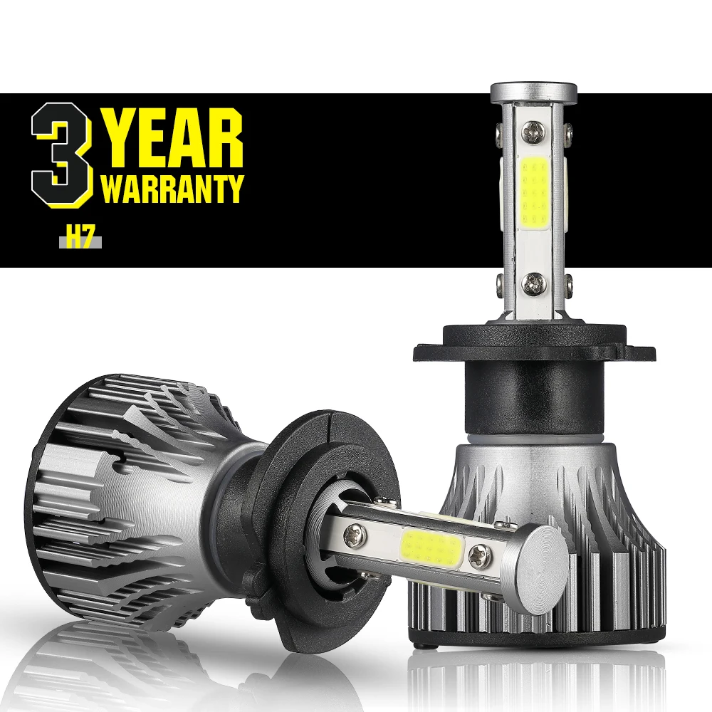 

2pcs H7 LED Headlights Bulb 4 Sides 360° 10000LM Bulbs High Power 6000K White COB Chips