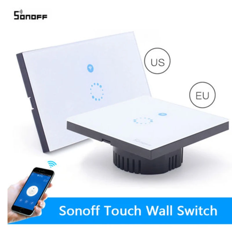 

Sonoff Touch WIFI LED Switch Glass Panel Wireless Remote Control US/EU US Receiver led Lamp smart electronic
