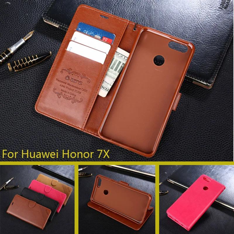 

For Huawei Honor 7X 6X 7C PU Case For Honor 10 9 8 Lite Wallet Cover Silicone Fundas Slot Phone Cases For Honor P10 P20 Lite