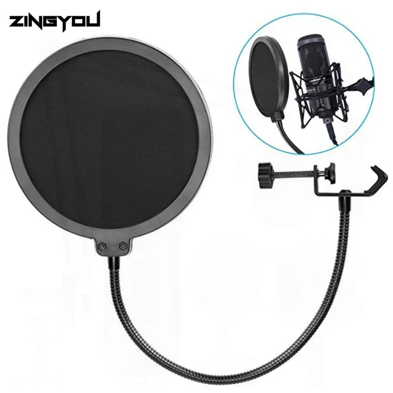 

ZINGYOU Pop Filter Double Layer Studio Microphone For BM 800 WindScreen Mask Mic Shield Wind for Speaking Recording Accessories