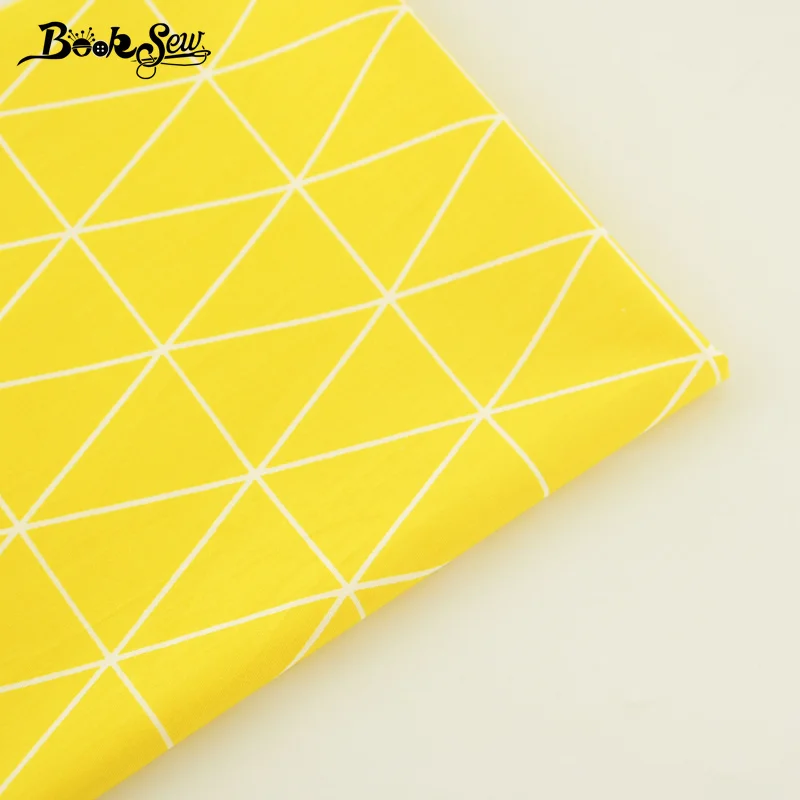 

Booksew Cotton Twill Fabric Yellow Sewing Cloth Triangle Design Quilting For Baby Beding Scrapbooking Doll Pillow Home Textile