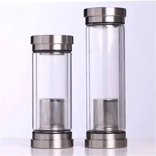 Креативный двухглавый двойной чехол прозрачный с термоизоляцией, двойной стеклянный Бизнес офис сетка-фильтр чайная чашка портативный