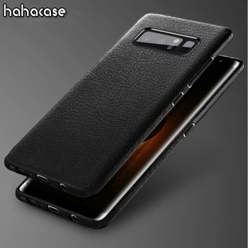 

500pcs Luxury Litchi Texture Pattern Leather Lines Cases For Samsung S9 S8 Plus Note 8 anti-shock Case Silicone Soft TPU Cover