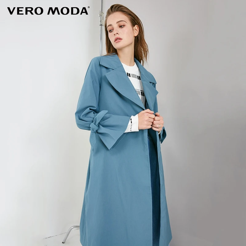 Acheter Vero Moda OL Style boutons dissimulés à lacets revers Trench minimaliste | 318321519