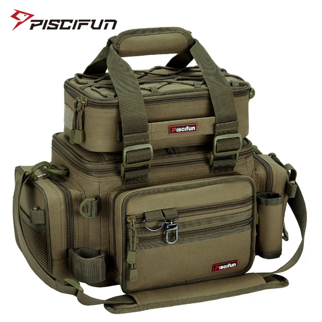 US $55.62 Piscifun Large Capacity Fishing Bag Portable Multifunctional Tackle Box Bag Multipurpose Outdoor Hi
