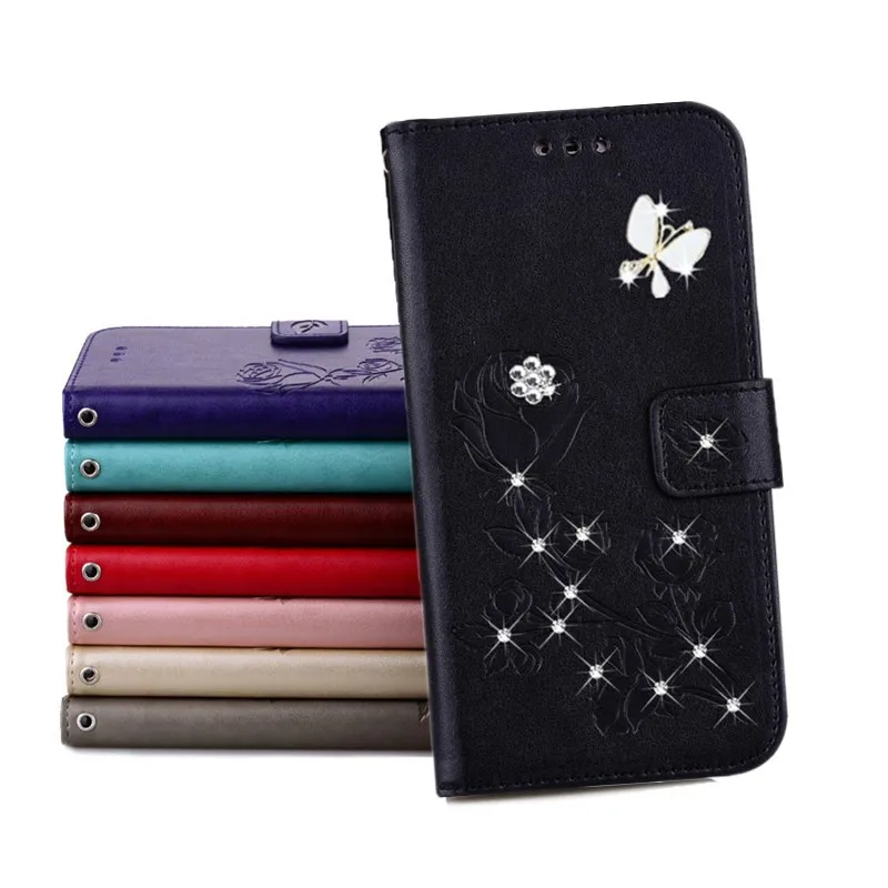 

DIY Rhinestone Leather Flip Cases for Xiaomi A2 Lite A1 5X Redmi 3S S2 5 Plus 6A 4A 4X 6 Note 5 5a pro 4x Wallet Stand Covers