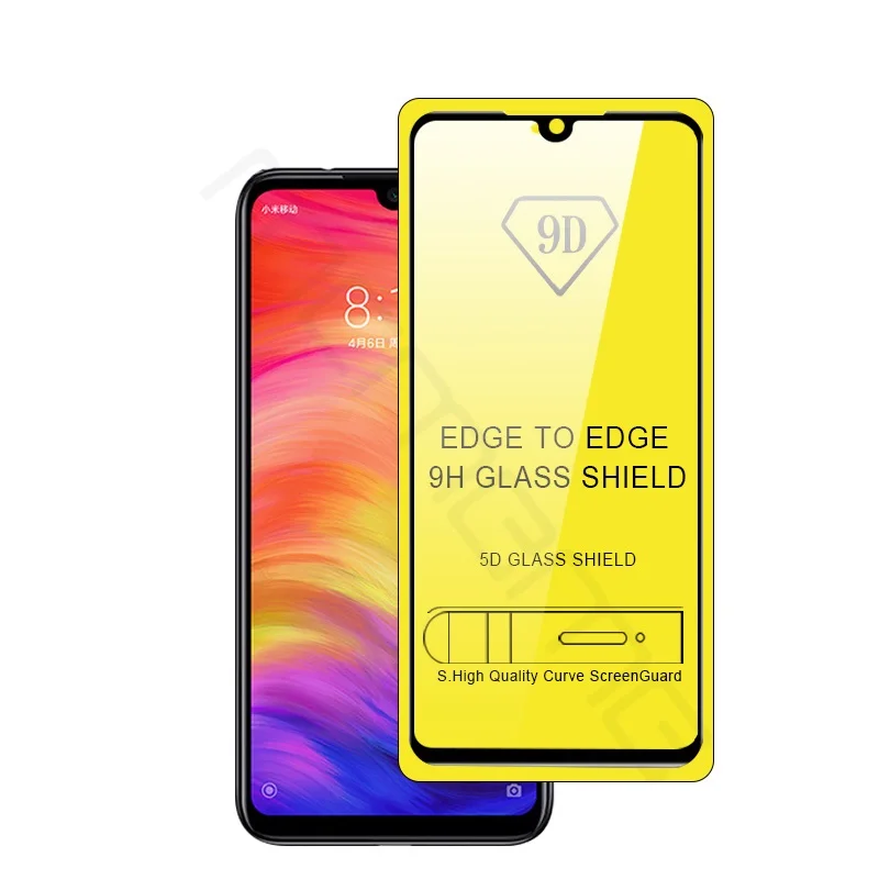 

50pcs/lot For Xiaomi Redmi Note 7 Full Glue Tempered Glass 9D Full Coverage Screen Protector Film For Redmi Note 7