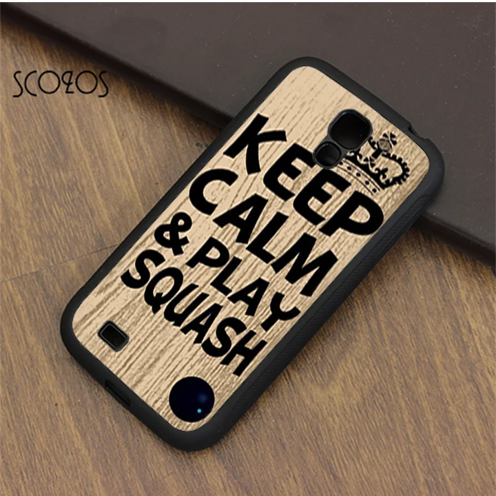 SCOZOS Keep calm & play squash ball racket quote case cover for samsung