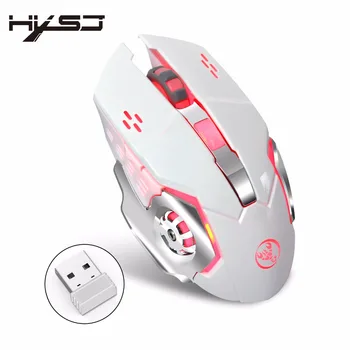 

New HXSJ M70 Wireless Gaming Mouse 2400dpi Rechargeable 7 color Backlight Breathing Comfort Gamer Mice for Laptop Desktop PC