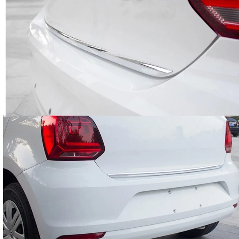 Подходит для Volkswagen Polo 2011- Chrome откидной двери Крышка отделка задний багажник литье ободок укладки Стикеры Гарнир