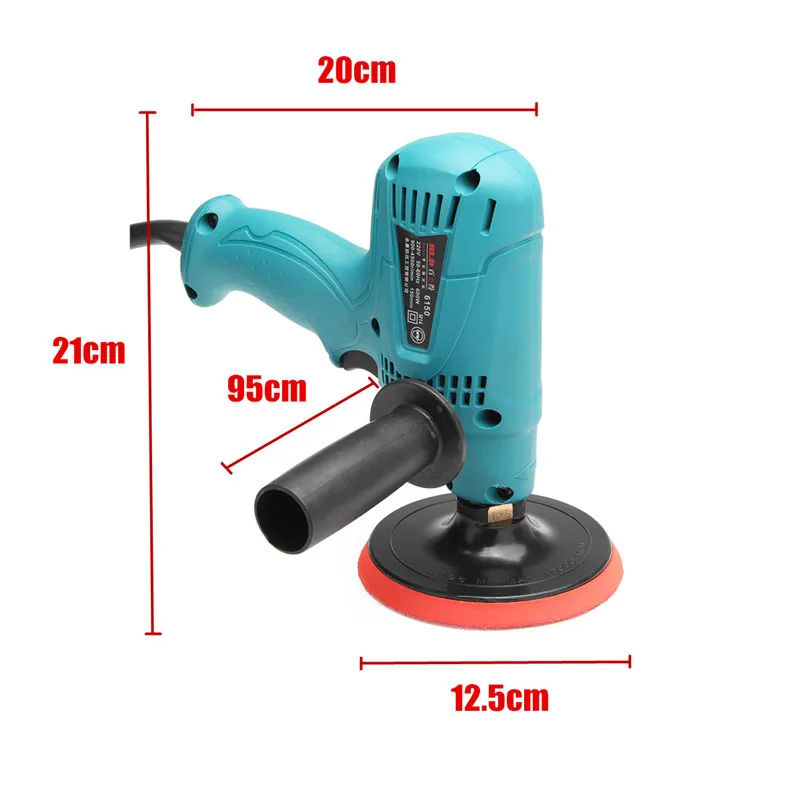 

Car Polisher 220V 600W 3500r/min Speed Adjustable Electric Car Boat Polishing Waxing Sander Multi-functional Head Buffer Cleaner