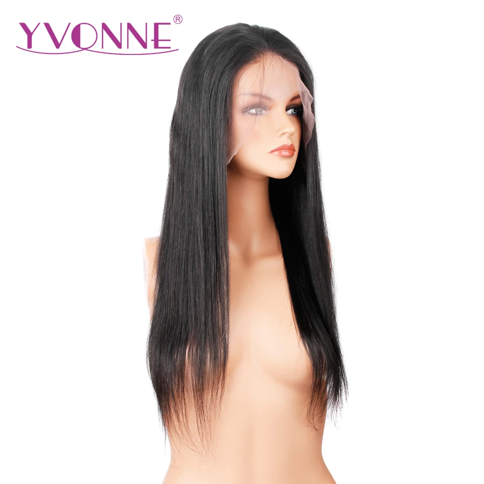 YVONNE 180 Kepadatan Lurus Rambut Manusia Penuh Renda Wig Brasil