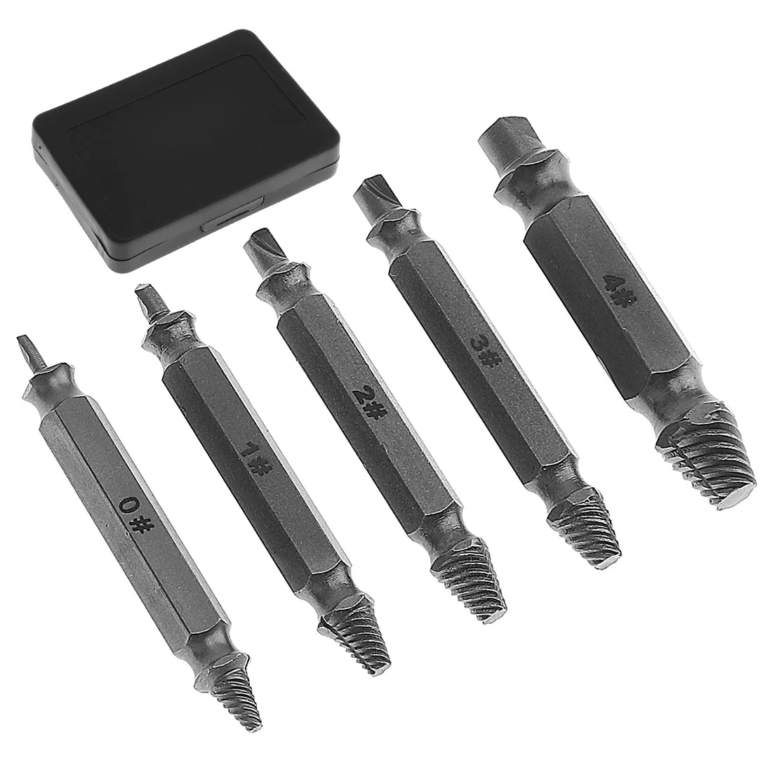 

5pc Double Side Damaged Screw Extractor Drill Bits S2 Alloy Steel Out Remover Bolt Stud Tool Dril Bit Set Screw Extractor
