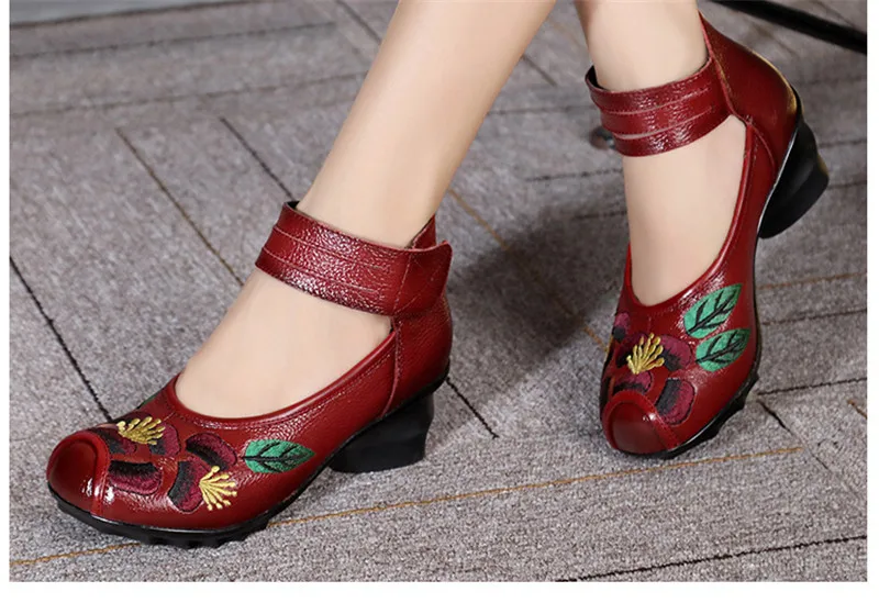 YAERNI весной и летом в этническом стиле Стиль обувь из натуральной кожи ручной работы Для женщин средней высоты ботинки на каблуках круглый носок на высоком каблуке E490