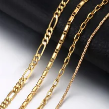 Collier avec chaîne à maillons en or pour femmes, Rolo Figaro, cadeau, à la mode, bijoux pour femmes, livraison directe, 2020, KGNM127