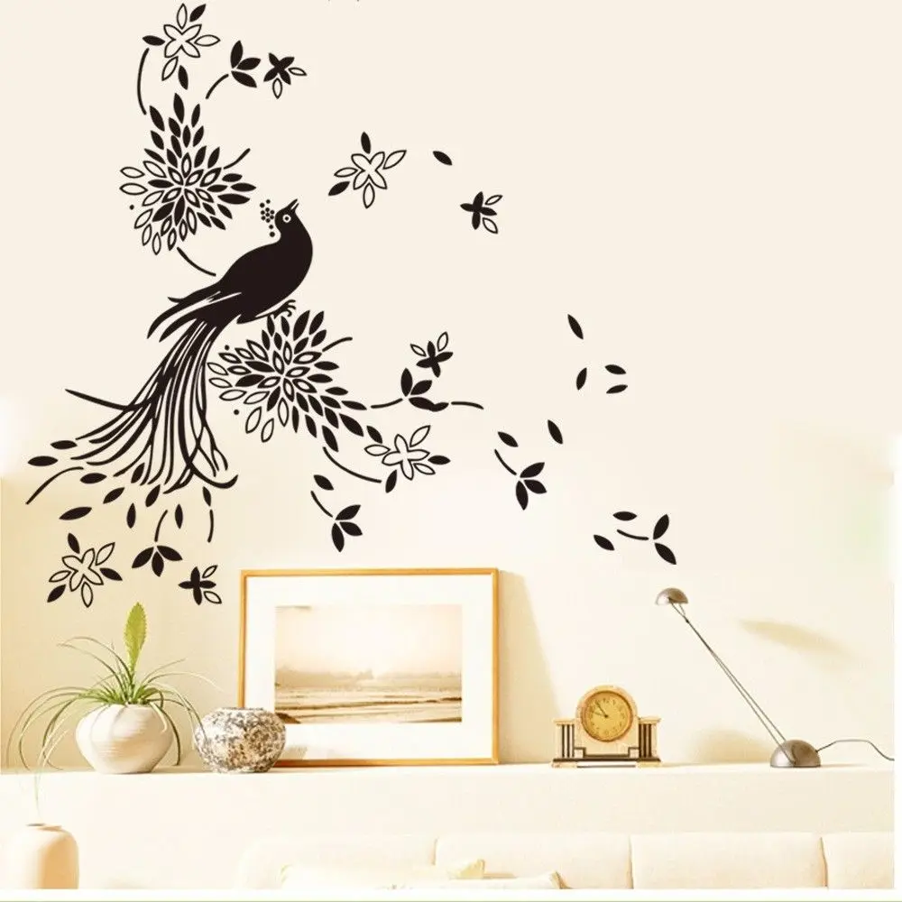 Beautiful Peacock Vinyl Kids Baby Home Decor Mural Wall Stickers Decal Removable 