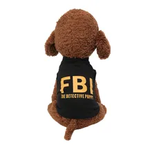 Модный весенний и летний дышащий классический жилет с принтом FBI Одежда для кошек собак Простая рубашка одежда для домашнего питомца товары