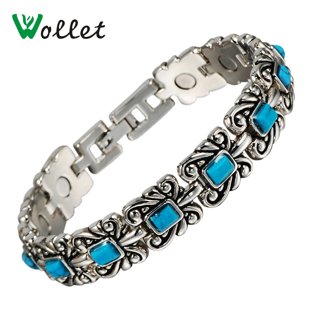 

magnetic tibetan silver natural turquoise bracelet