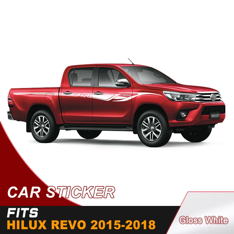 2 шт. hilux racing side stripe Графический виниловый стикер для TOYOTA HILUX revo и vigo 2012