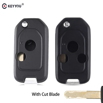 

KEYYOU Uncut/Cut Blade Modified Remote key Case Shell For Honda Accord Civic CR-V Pilot Fit 2007 2008 2009 2010 2011 2012 2013