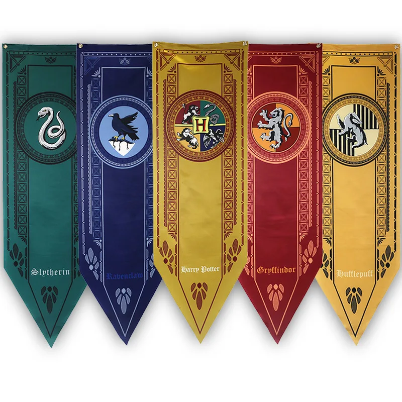 

5pcs Pack 45x150cm Harry Wizard Flag Banners Birthday Student Party Decoration