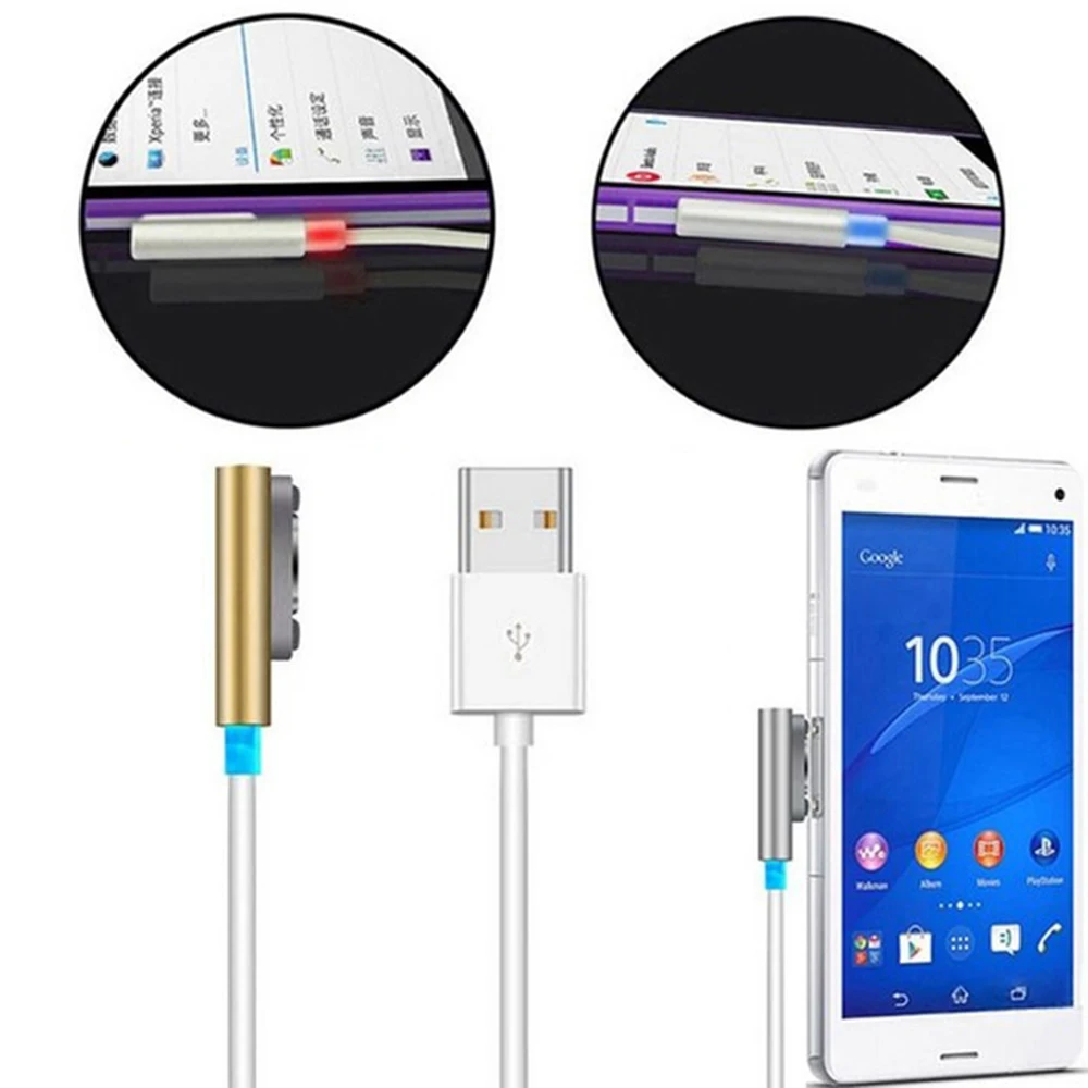 1 м металлический магнитный светодиодный USB кабель для зарядки sony Xperia Z1 Z2 Z3 Compact для Z Ultra D6503 M51W Z1 m