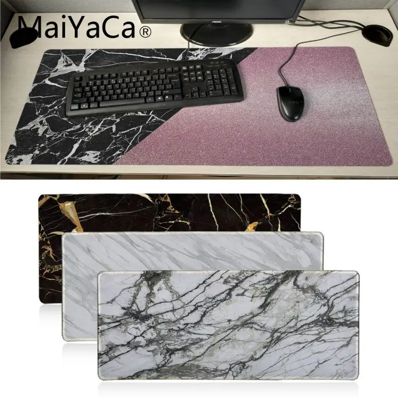 Large Rubber Marble Grain Keyboard Laptop Cushion Mouse Pad Computer Desk Mat 