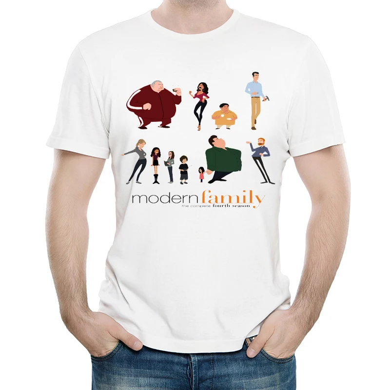 Современная семейная футболка белого цвета, Мужская модная телевизионная драма с короткими рукавами, современная семейная футболка, майки футболки, повседневная футболка